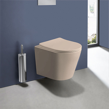 Унитаз подвесной Vincea Piatti VT1-11SMC коричневый матовый с сиденьем микролифт безободковый душевой смыв