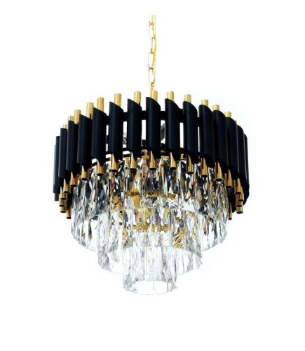 Люстра подвесная Lumina Deco Funneli (Фуннели) LDP 6003-400 BK+F.GD - фото 4