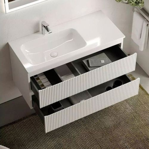 Тумба под раковину Sancos SNOB R SNR100LW 100х40 подвесная цвет белый - фото 3