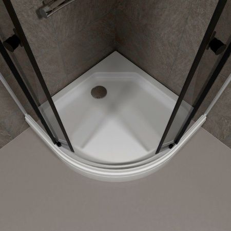 Душевой уголок Тритон Грэй Щ0000066464 90х90 стекло тонированное профиль белый с поддоном