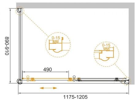 Душевой уголок Cezares GIUBILEO GIUBILEO-AH-1-120/90-SCORREVOLE-CP-G 120х90 стекло с рисунком профиль золото без поддона