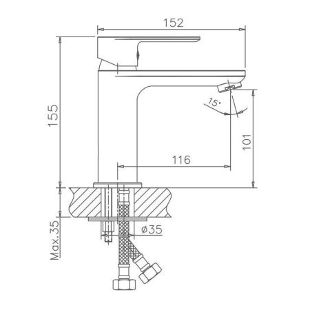 Смеситель Maretti Ritta RI32RF505 на раковину хром