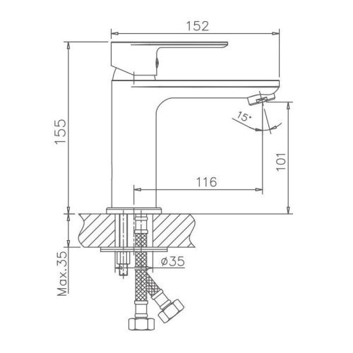 Смеситель Maretti Ritta RI32RF505 на раковину хром - фото 3