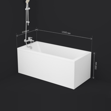 Ванна акриловая Am.Pm Gem W93A-150-070W-A 150х70 пристенная прямоугольная без каркаса