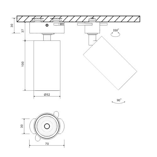 Основание для трекового светильника SWG PRO MINI-VL-M (МИНИ-ВЛ-М) 00-00004862 - фото 2