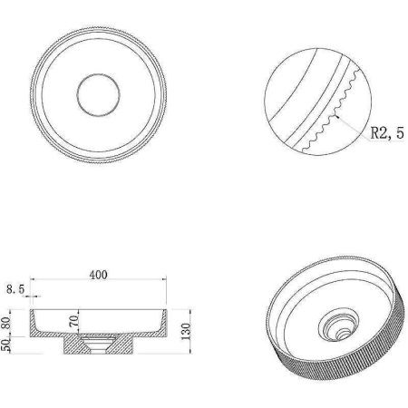 Раковина из искусственного камня Boheme Corian 801-R-MW 40х40 накладная цвет белый без отверстий под смеситель