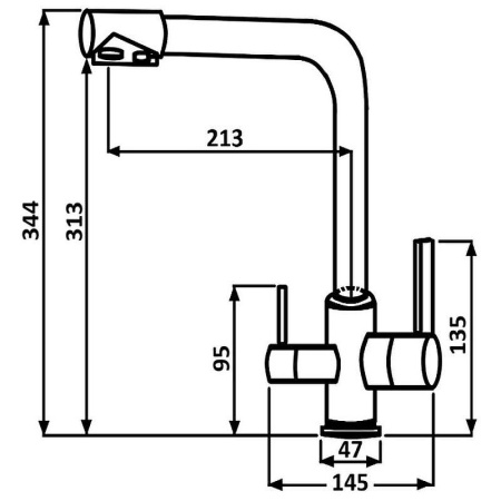 Смеситель для кухни ALMAes Izer AS-875-06 на раковину/столещницу хром