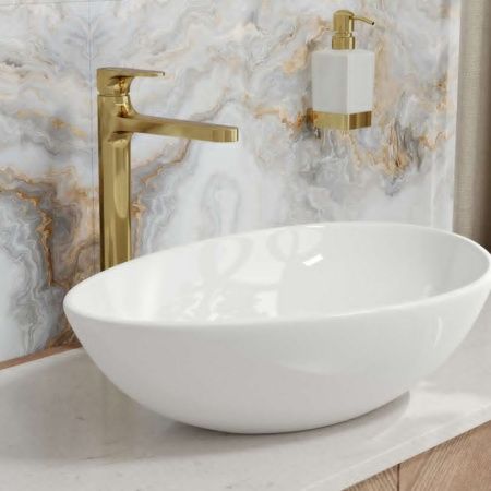Смеситель для раковины Wasserkraft Neckar 2100 2103H на столешницу золото