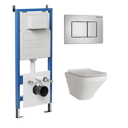 Инсталляция + кнопка смыва + унитаз Grossman Classic 97.4440S.04.12M