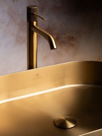 Раковина из нержавеющей стали AltroBagno Eterno AltroBagnoEterno001025OrSp 60х40 накладная цвет золото