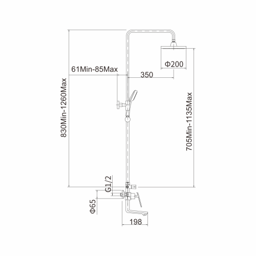 Душевая стойка Fashun A2481-8 настенная цвет хром/белый - фото 3