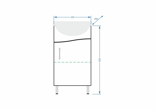 Тумба под раковину Stella Polar Волна SP-00000231 43х25х82 цвет белый - фото 2