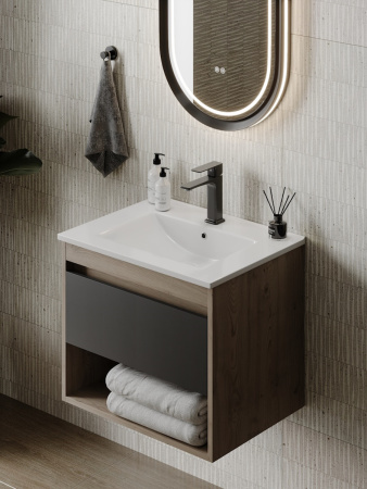 Раковина из сантехнического фарфора Teymi Ritta T51002 61х47 встраиваемая цвет белый 1 отверстие под смеситель