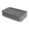 Раковина из санфаянса Abber RECHTECK AC2204MG 61х35 накладная цвет серый матовый без отверстий под смеситель