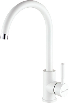 Смеситель для кухни Paulmark HOLSTEIN Ho212063-431 на раковину белый матовый без термостата