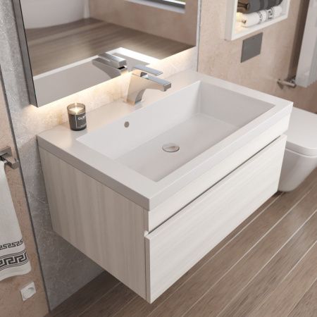 Тумба под раковину Uperwood Eva 3930213464 70х50 подвесная цвет бежевый