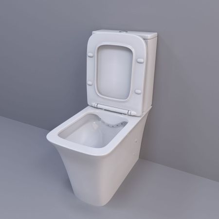 Унитаз напольный с бачком Cerutti SPA CT7838 белый с сиденьем микролифт безободковый каскадный смыв
