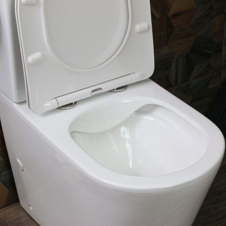 Унитаз напольный с бачком Melana MLN-310307 белый с сиденьем микролифт безободковый смыв торнадо