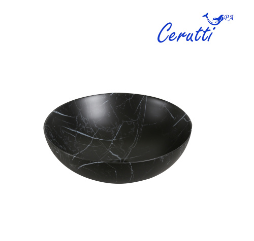 Раковина Cerutti SPA 40 см CR3301MMB1 накладная цвет мрамор матовый черный - фото 2