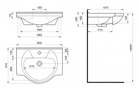Раковина мебельная керамическая Santek Байкал 60 1.WH10.9.652 60х50 накладная цвет белый 1 отверстие под смеситель