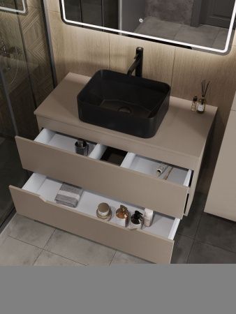 Тумба с раковиной Orange Line Li-100TuLMDF+B02-460MB 100х50