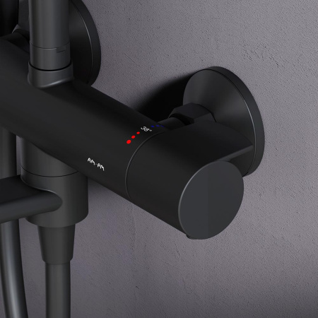 Душевая стойка Am.Pm X-Joy F0785A522 настенная цвет черный с термостатом