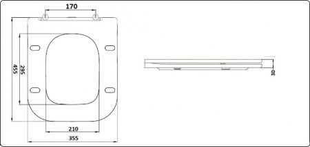 Унитаз подвесной CeramaLux 5170-18 черный с сиденьем микролифт безободковый каскадный смыв