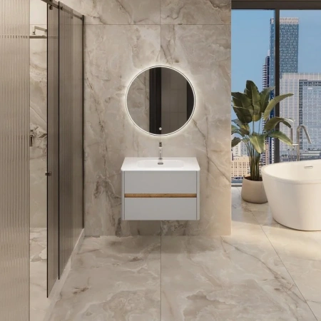 Тумба под раковину 1MarKa Mona Ц0000043591 80х50 цвет серый