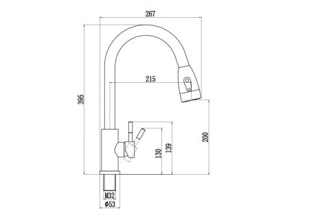 Смеситель для кухни Savol S-002806C на столешницу золото
