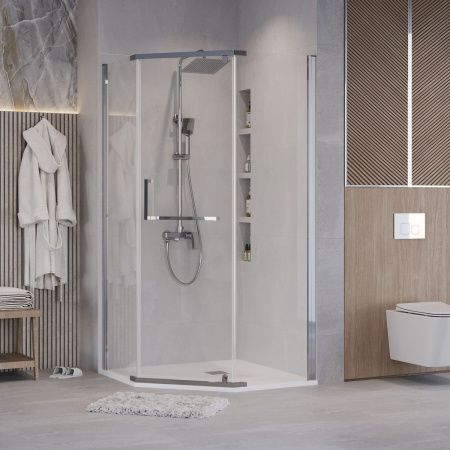 Душевой уголок Grossman Pragma 302.K33.03.9090.10.00 90х90 стекло прозрачное профиль хром без поддона