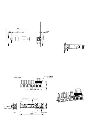 Смеситель для душа Boheme Zodiac 132-SYS-BRB встраиваемый в стену бронза