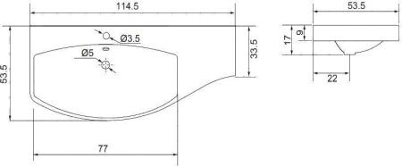 Раковина из искусственного камня Aquanet Опера НФ-00007621 110х50 полувстраиваемая цвет белый 1 отверстие под смеситель