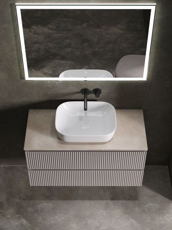 Тумба под раковину Sancos SNOB R SNR100SM 100х40 подвесная цвет бежевый