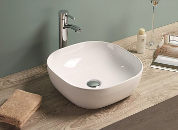 Раковина керамическая Art&Max AM-78106 43х43 накладная цвет белый