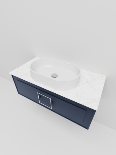 Тумба со столешницей La Fenice CUBO NFNC-01-CUB-BG-100-3-GG 100х36х49 подвесная цвет синий - фото 3