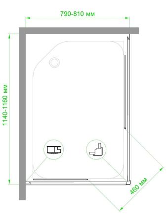 Душевой уголок Royal Bath HPD RB8115HPD-T 115х80 стекло прозрачное профиль белый без поддона