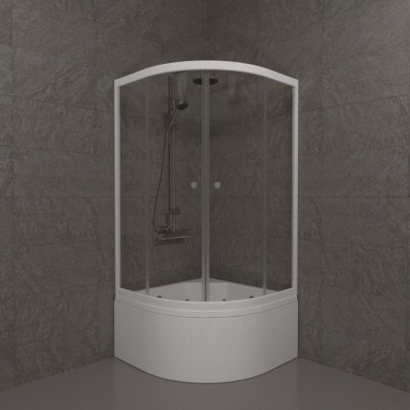 Душевой уголок Тритон Ультра Щ0000061800 90х90 стекло прозрачное профиль белый с поддоном