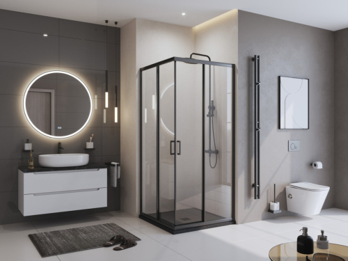Душевой поддон BelBagno UNO TRAY-MR-UNO-A-90-35-NERO-NO 90х90 искусственный мрамор черный матовый - фото 4