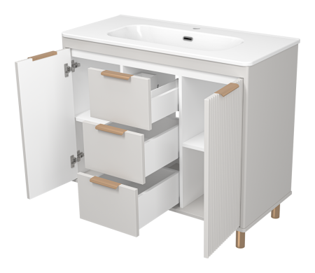 Тумба под раковину Brevita Risacca RIS-06100-0342Я 90х50 напольная цвет серый