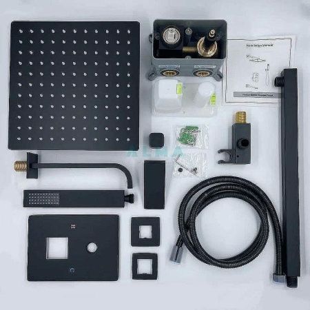 Душевая система ALMAes Liros TVZ-0889 встраиваемая в стену цвет черный