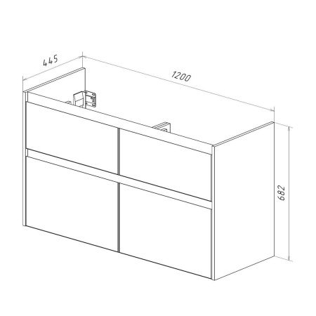 Тумба под раковину LeMark Combi LM03C125T-Beton 120х40 напольная цвет серый/белый
