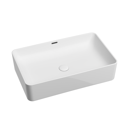 Раковина из сантехнического фарфора Ceramica Nova ELEMENT CN6065 61х39 накладная цвет белый без отверстий под смеситель