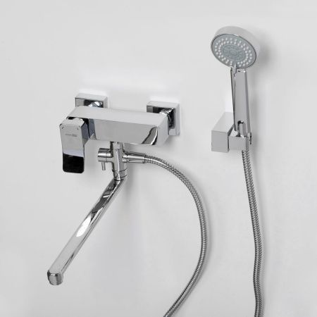 Смеситель для ванны и душа Wasserkraft Aller 1060 1062L настенный хром