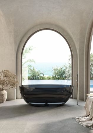 Ванна из полиэфирной смолы Abber Kristall AT9701Onyx 165х80 отдельностоящая овальная