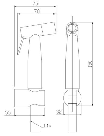 Гигиенический душ BelBagno NOVA BB-IFS1-IN серый