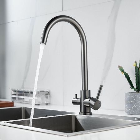 Смеситель для кухни Raffine F108T на мойку оружейная сталь