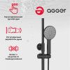 Душевая стойка Agger Thermo A2451244 настенная цвет черный с термостатом