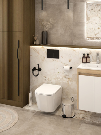 Унитаз подвесной Teymi Helmi T40307 белый с сиденьем микролифт безободковый каскадный смыв