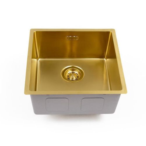 Кухонная мойка Grandex Aqua 5011351 44х44 цвет золото поверхность матовая - фото 2
