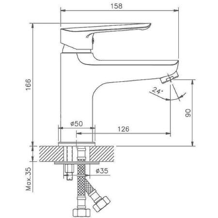 Смеситель Haiba HB198 HB10198 на раковину хром